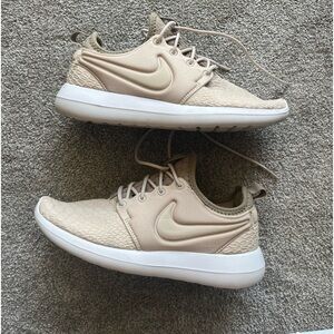 Women’s Nike running shoes, tan, size 8.5